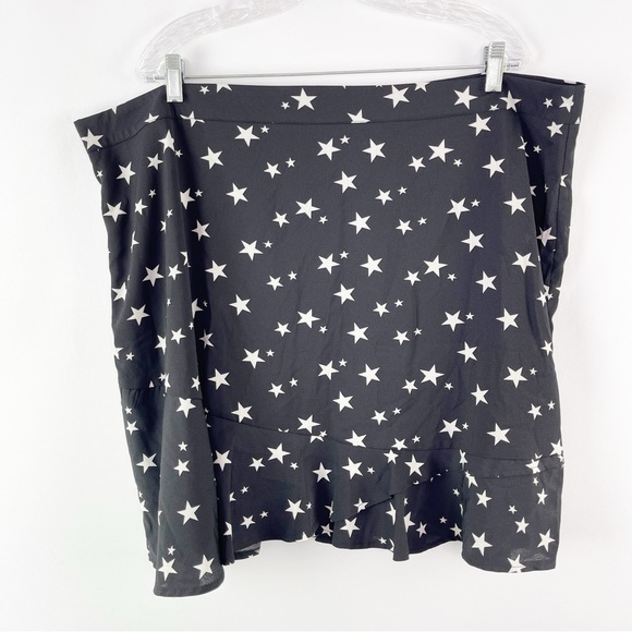 Nasty Gal Collection Black & White Star Print Ruffle Mini Skirt Plus Size 20 - Picture 5 of 8
